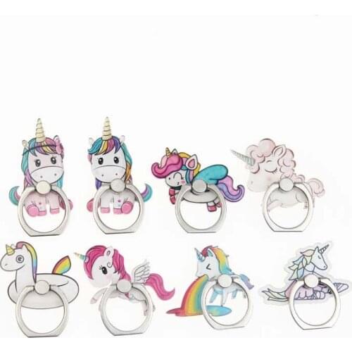 Cartoon Unicorn Mobile Phone Stand Holder Unicorn Finger Ring Mobile Smartphone Holder Stand for All Phone