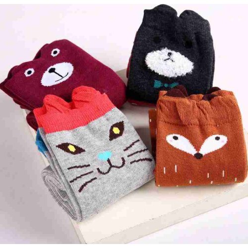 Kids Knee High Socks Baby Girl Cotton Children Football Tube Socks Middle Cartoon W9A8