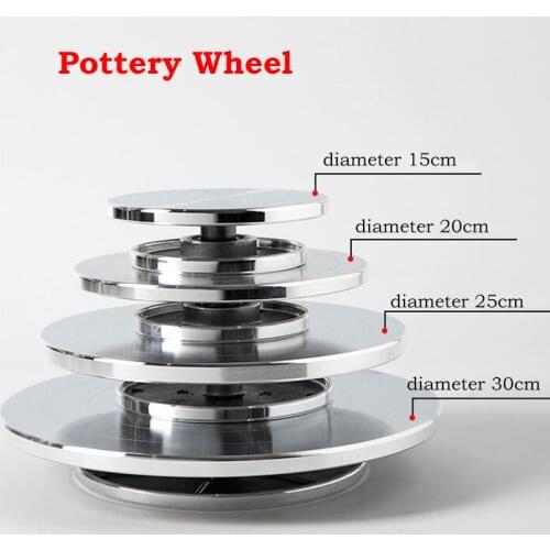 15/25/30cm Double Side Pottery Wheel Turntable Ceramic Clay Sculpture Pottery Rotating Table Stand Turntable DIY Making Tools