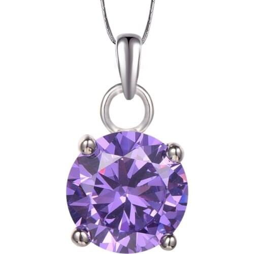 Purple Crystal Zircon Pendant 925 Sterling Silver Free Shipping Newest Fashion Attractive Jewelry Pendant PP17