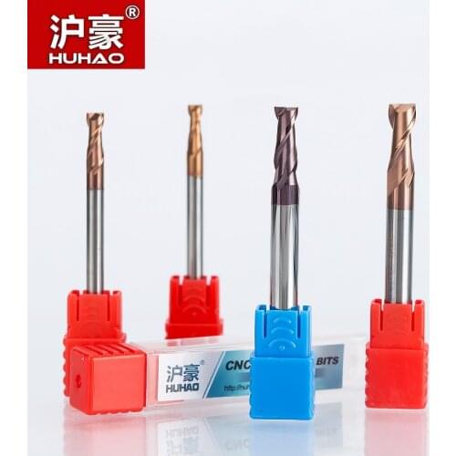 HUHAO 1PC 4mm 6mm 2 Flutes Spiral TiAIN Coating End Mill CNC Milling Cutter HRC55 router bit for Aluminum CNC milling machine