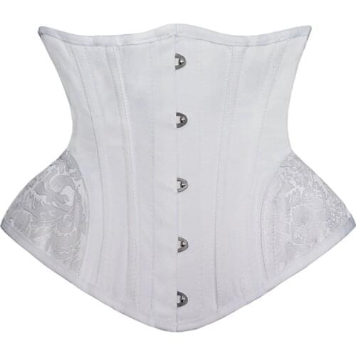 Women Curvy Slim Corset Underbust Heavy Duty Steel Boned Waist Trainer Short Corsets Bustier Cincher Body Shaper Belt Black New