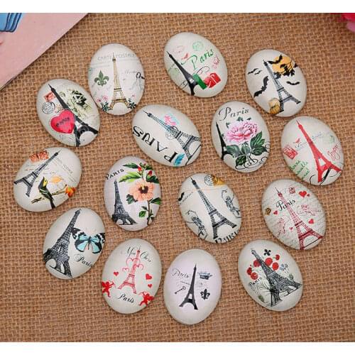 Beautiful Eiffel Tower 13x18mm/18x25mm/30x40mm Oval photo glass cabochon demo flat back Making findings