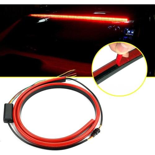 Creative 40" Car Tuning Red LED Rear 3rd Brake Strip Driving Warning Light Turn Signal Lamp Universal Car Accessories