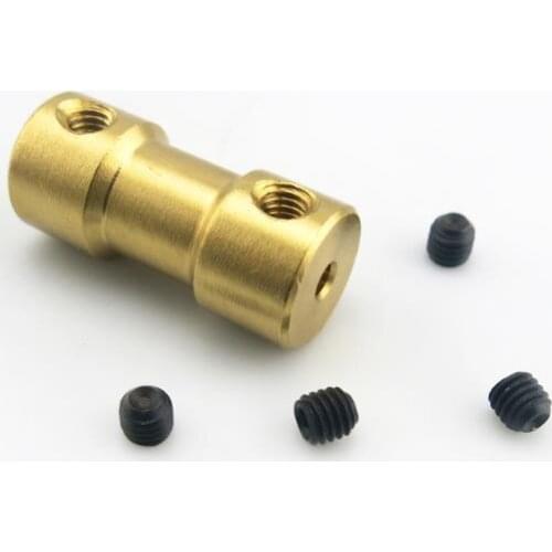 Brass Power Transmission Shaft Coupling DIY Hardware Parts Large Torque Coupling Include M4 Screw