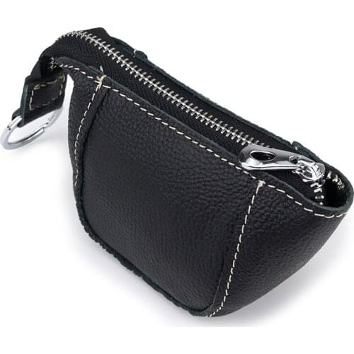 Fashion Solid Genuine Leather Coin Purse Women Men Small Mini Short Wallet Bags Change Little Card Holder Unisex Purse