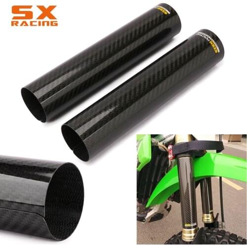 Motorcycle 240*52MM Adjustable Carbon Fiber Front Fork Shock Protection Cover Guard For Dirt Bike OFF Road Motorbike