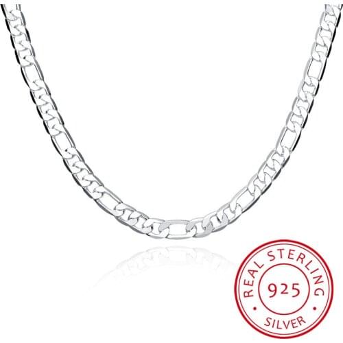 8mm 20inch Link Chain Necklaces Silver Jewelry Men Necklace, 925 Sterling Silver Necklace Men Jewelry Accessories