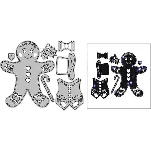 New Gingerbread Man T-shirt Hat Craft Embossing Mold 2021 Metal Cutting Dies for DIY Decorative Scrapbooking Album Card Making