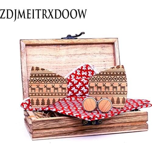 New Christmas Bow Ties Mens Novelty Pre-tied Bowtie Red Christmas elk Deer Bow Tie for Man Festival Party Accessories