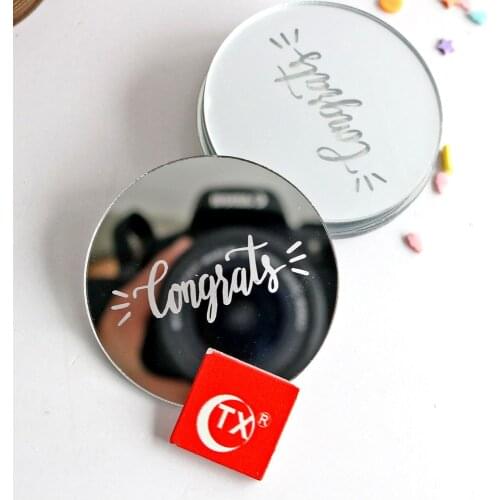 New Graduation CupcakeTopper Gloden Acrylic 5cm circle Graduation to College Students Biyakeli Celebration party cake decoration