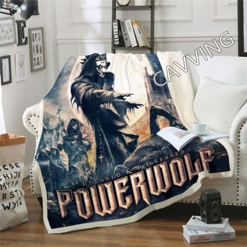 Powerwolf Band 3D Printed Sherpa Blanket Rectangle Blanket Home Textiles Fleece Wearable Blanket Throw Blanket for Sofa