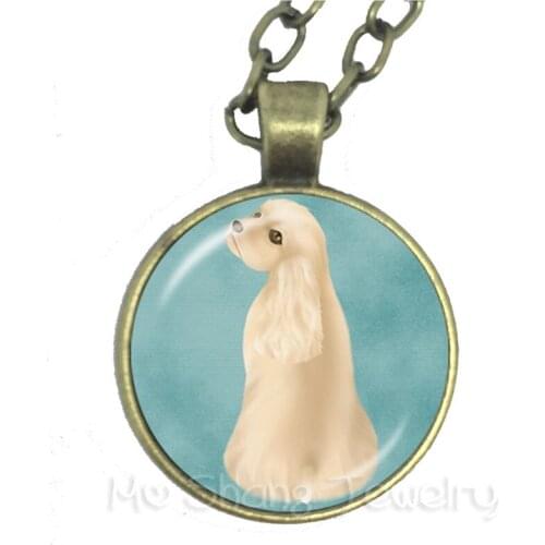 Dog Necklace 25mm Glass Cabochon Animal Handmade Pendant Necklace For Women Dog Lover Great For Memorial Time