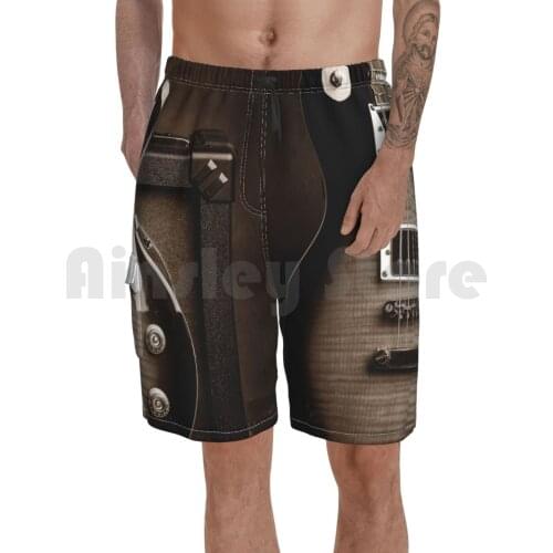 Beach Shorts Men Beach Pants Swimwear Guitar Music Maderamhard Heavy Metal Ace Frehley Slash Jimmy Page