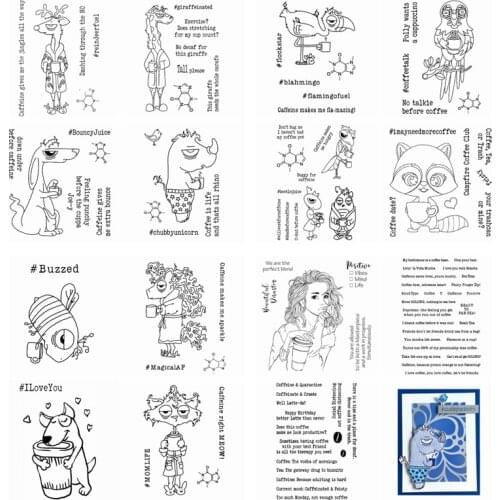 Clear Stamp Match Cutting Dies Caffeinated Leopard Cat Parrot Dog Chubby Unicorn DIY Crafts Scrapbooking Card Making 2020