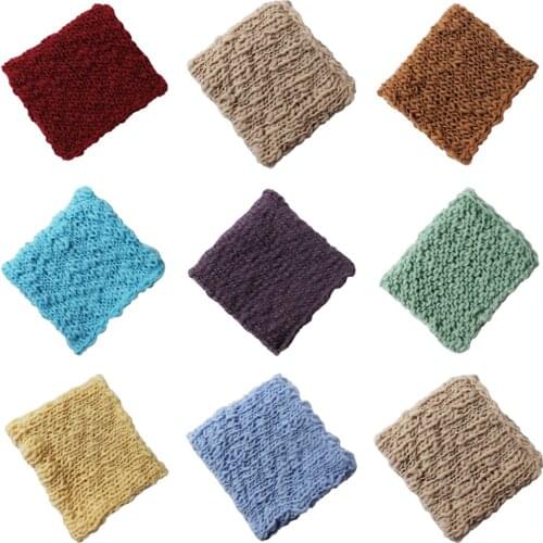 Newborn Baby Photography Props Unisex Handmade Blanket Toddler Photo Backdrop Baby Wrap Blanket Sleeping Bag Headband