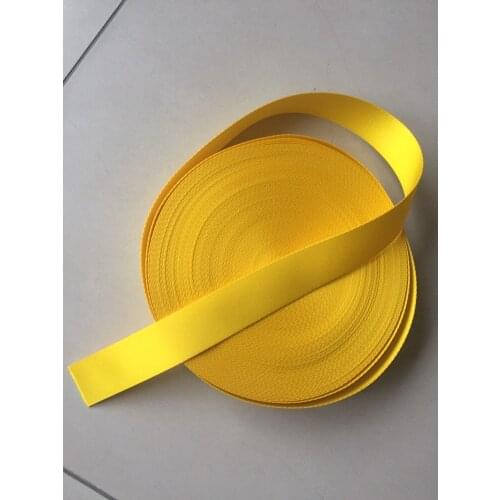 50 meters Roll Seat Belt Webbing Safety Strap yellow Color 4.8cm Wide no Bar