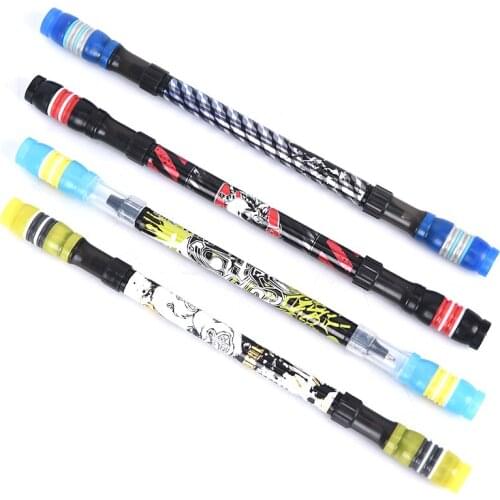 Non Slip Cool Spinning Pen Champion Spin Rolling Finger Playing Gaming Creative Black Gel Pen Toy For Kids Ballpoint Pen