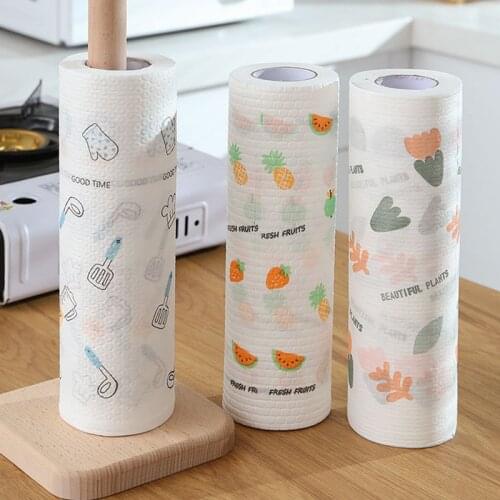 50 Pcs/Roll of Reusable Lazy Rags Kitchen Cleaning Dish Cloth Hand Towel Rolls Organic Dish Cloth Bamboo Towels