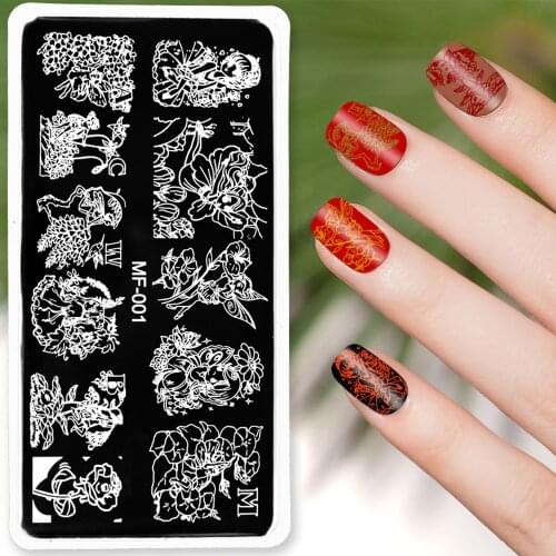 1pcs Nail Art Stamp Plates Nail Stamping Template Flower Geometry Animals DIY Nail Designs Manicure 6*12cm Image Stencil RT#68