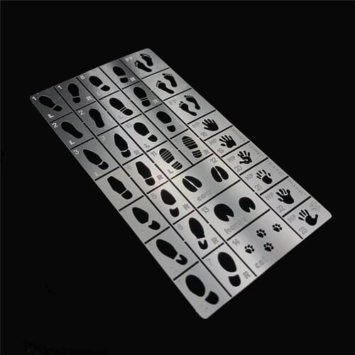 Spray Plate 1/35 Scale Footprint Handprint Stencil Tank Scenery for Alexen AJ0075 Model Accessories Animal Footprint