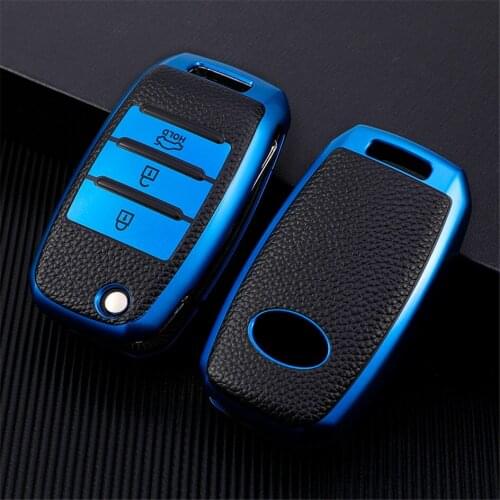 TPU Soft Car Key Cover For KIA KX5 Rio Sportage Ceed Sorento Cerato K2 K3 K4 K5 3 Buttons Keychain Leather Style Protector Case