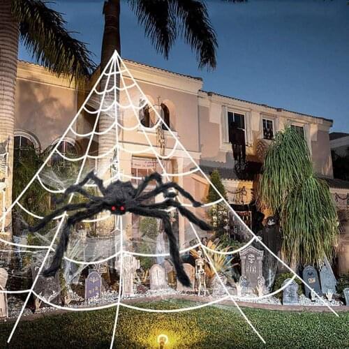 Halloween Scary Party Decor Realistic Spider Web Halloween Decoration For Bar Haunted House Scene Props