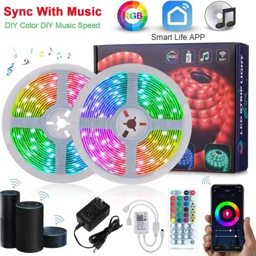 Alexa LED Strip Lights 10M Smart WiFi Colour Changing Light Strip with Remote and APP Control for Home TV Kitchen DIY Decoration