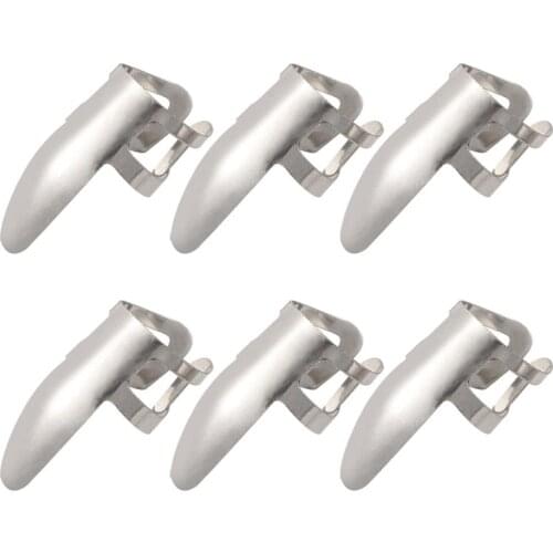 Pack of 6 pcs Silver Finger Nail Guitar Picks Stainless Steel Plectrum for Guitar Bass Banjo
