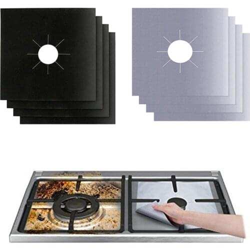 4PC Stove Protector Cover Liner Gas Stove Protector Gas Stove Stovetop Burner Protector Mat Cooker Cover Kitchen Accessories