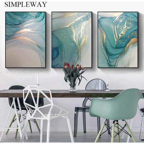 Green Abstract Fluid Liquid Art Poster and Print Contemporary Artwork Canvas Painting Modern Wall Picture Home Living Room Decor
