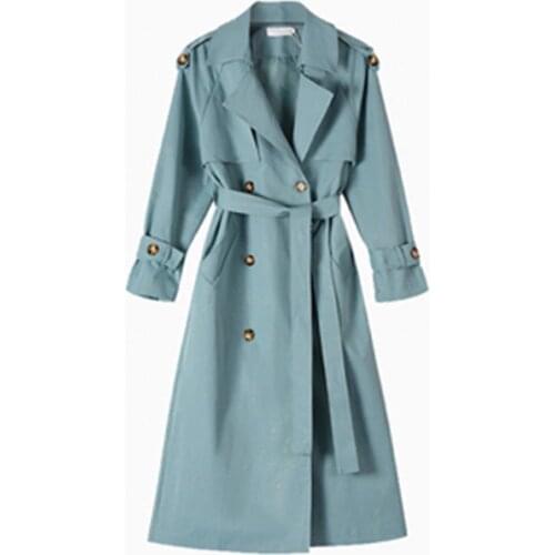 2021 Womens Windbreaker With Belt 2020 Autumn Female Long Coats High Quality Women Trench Coat Casual Loose Ladies Coats N562