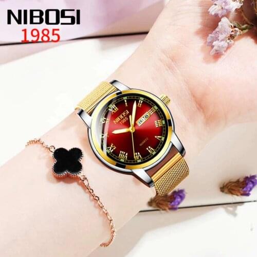 NIBOSI Gold Watch Women Watches Ladies Creative Steel Womens Bracelet Watches Female Clock Relogio Feminino Montre Femme