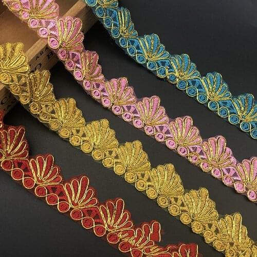 1 Yards 35mm Ethnic Webbing Ribbon Tape Shoes Dress Embroidered Lace Trims DIY Sewing Accessories