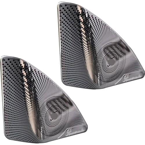 1pair Decorative Trim Easy Use Stainless Steel Door Audio Speaker Cover 3D Sticker Wearproof Auto For New C Class W205 2015-2017