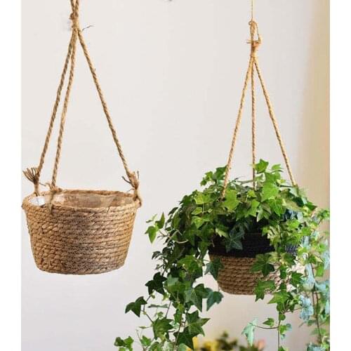 1Pc Hanging Pot Rope Hemp Macrame Plant Flower Pot Hanging Holder Basket Hanger Home Vertical Garden Balcony Decoration