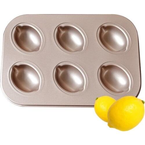1pc Muffin Cake Pan Lemon Design 6-Cavity Non-Stick Biscuit Pan Cupcake Baking Mold For Cocina DIY Baking Bakeware Tools
