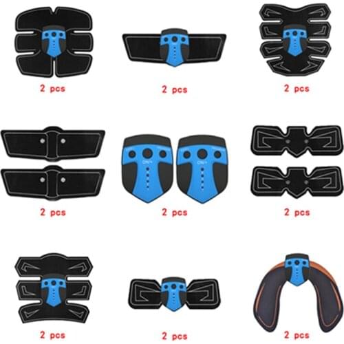 2pc Replacement Part Muscle Stimulator EMS Figure Slimming Machine Abdominal Muscle Tens Exercise Slim Belt Rechargeable Blue