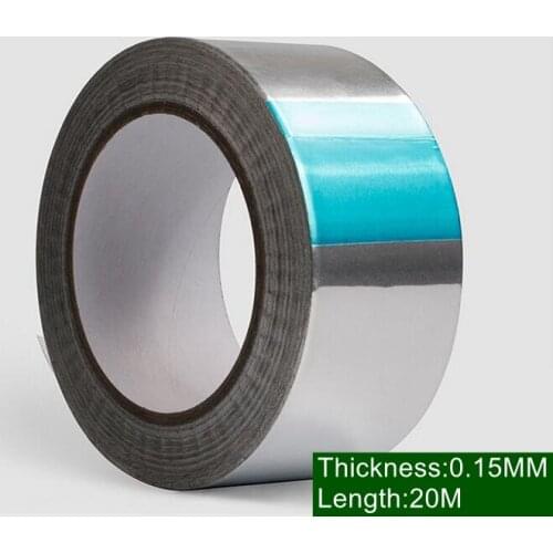 5Rolls Width 40mmx20m thickness 0.15mm,Aluminum Foil tape Adhesive,Heat-resistant,waterproof,radiation protection,shielding