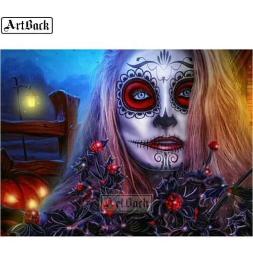 5d diy diamond painting makeup horror woman full square / round portrait handmade cross stitch 3d diamond mosaic sticker crafts