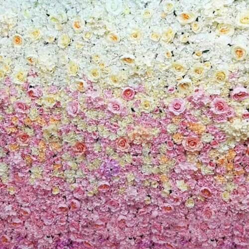 9ft x 7.9ft Wedding Flower Wall gradual change hot pink flower backdrop wedding stage decoration