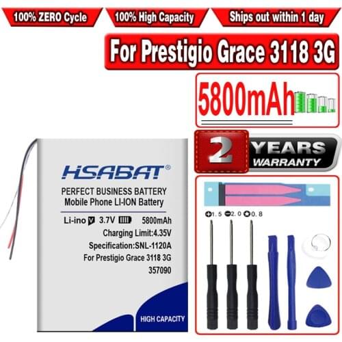 HSABAT 5800mAh 318292 Battery for Prestigio Grace 3118 3G PMT3118 Tablet 7"
