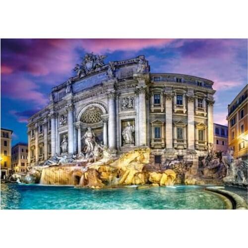 New Arrivals 5D DIY Full Round Diamond Painting "Trevi Fountain" 3D Embroidery Cross Stitch Rhinestone Mosaic Home Decor Y181