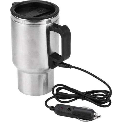 450ml Vehicle Electric Water Heating Cup 12V Car Electric Kettle Stainless Steel Coffee Tea Milk Heated Kettle