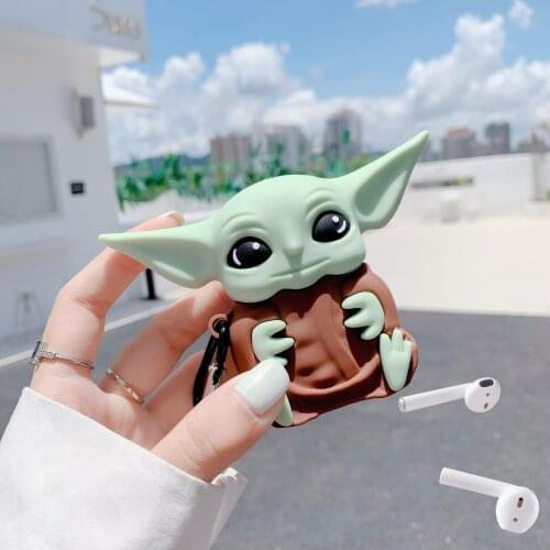 Disney Baby Yoda Bluetooth Earphone Case For AirPods Pro 2 1 Anime Kawaii Wireless Charging Headphones Headset Keychain Set
