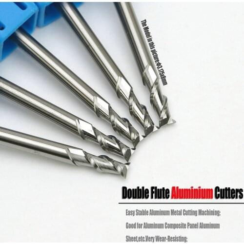 3.175*8MM 2 Flute Milling Cutters for Aluminum CNC Router Bit Spiral Engraving Tools Solid Tungsten Carbide End Mills Aluminium