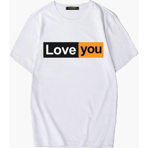 True Love & Love you Letters Print T-shirt Men/women Funny Print Harajuku Casual T-shirt Couple tshirts oversize plus size 2020