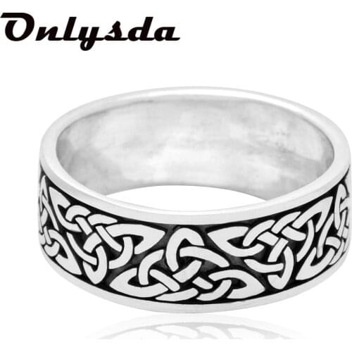 Knot Weave Viking Symbols Stainless Steel Mens Women Rings Simple for Girl Boyfriend Jewelry Creativity Gift Party Gift OSR716