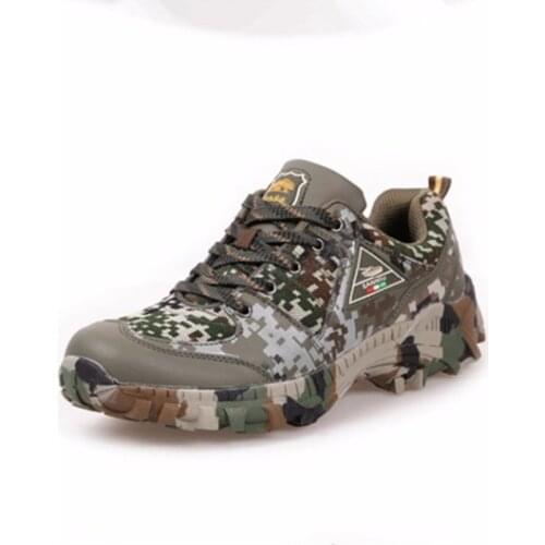 Spring Autumn Outdoor Climbing Camo Sneakers Shoes Men Hiking Hunting Camping Army Training Ultralight Breathable Sports Shoe