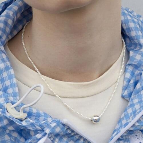 Liemjee Fashion Personality Jewelry Simple Round Beads Chain Pearls Necklace For Women Feature Namour Charm Gift All Seasons